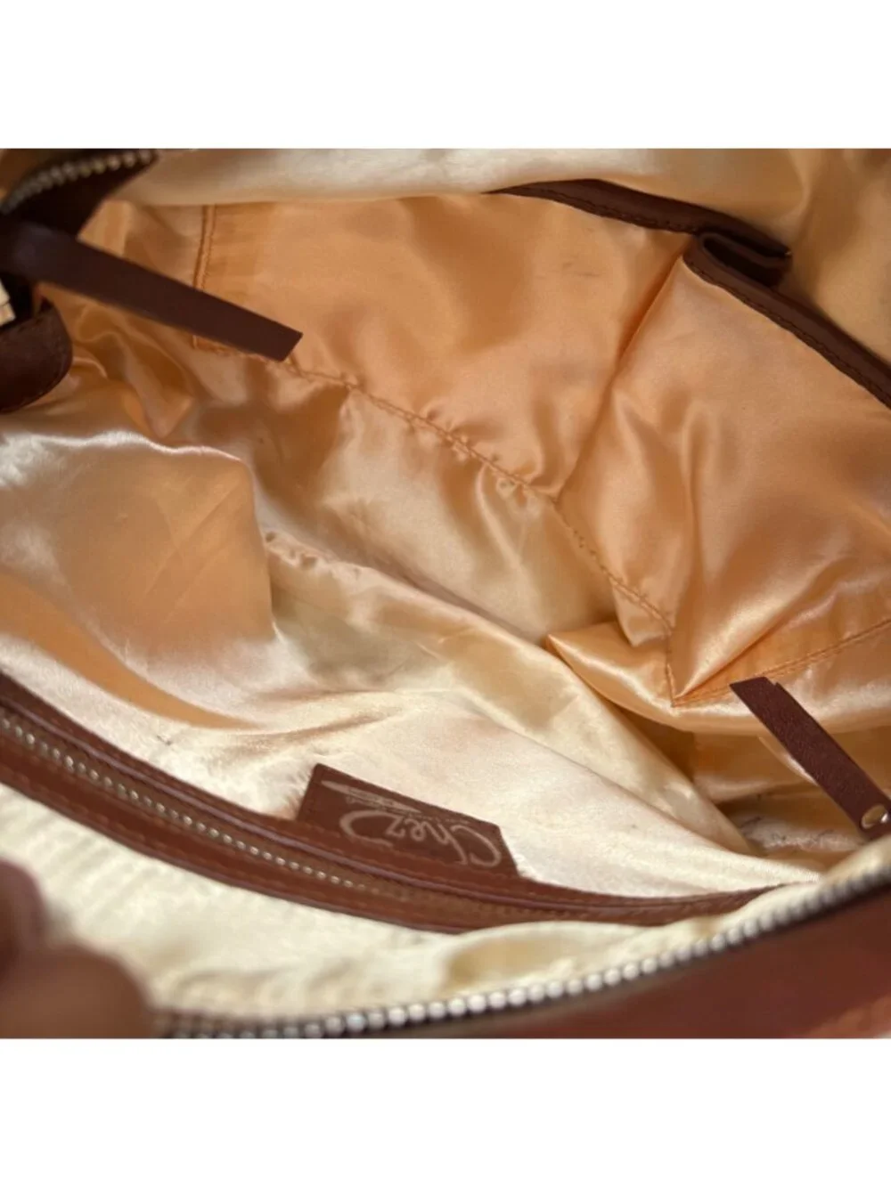 Chez Women's Hobo Bag Tan Brown Leather Snake Embossed Metallic Shoulder Tote